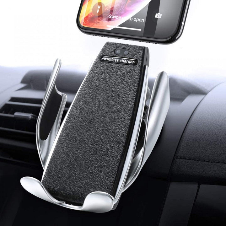 Stevige autotelefoonhouder met draadloos opladen; houd je smartphone veilig en opgeladen tijdens het rijden.