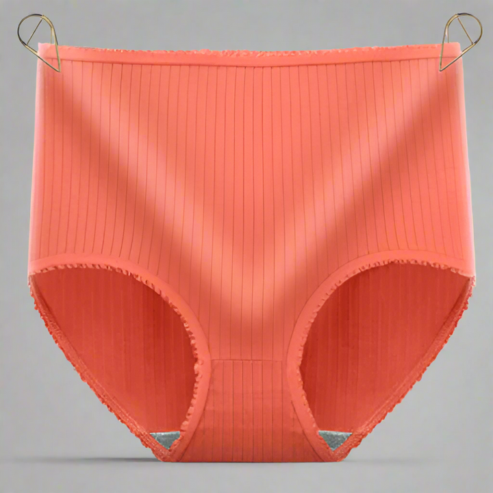 Verpakking van de set van 5 lekvrije onderbroeken, perfecte lingerie voor dagelijks comfort en zekerheid.