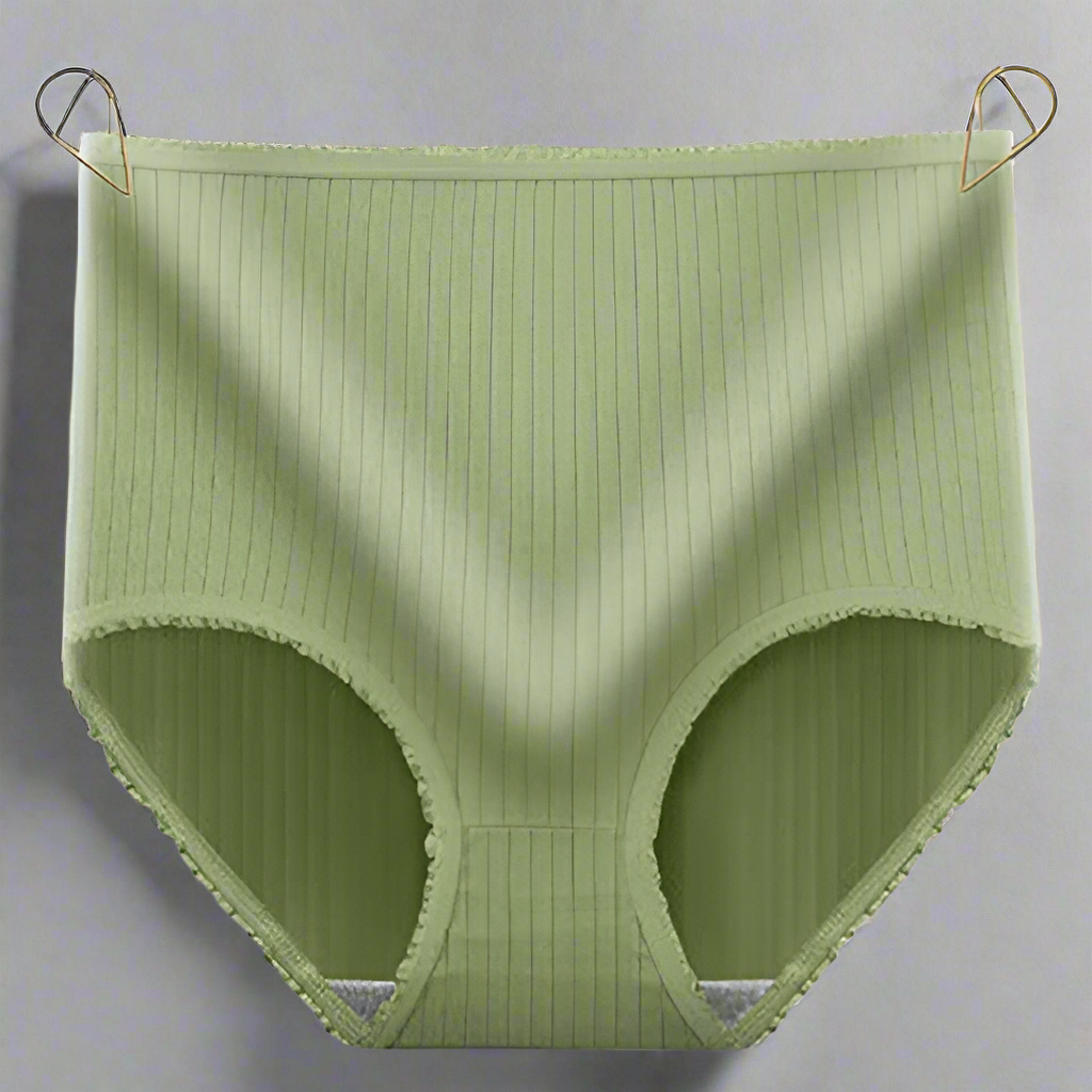 Detail van de lekvrije laag in een comfortabele damesonderbroek; betrouwbaar menstruatie ondergoed.