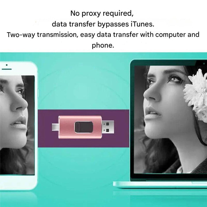 DataFlex 4-in-1 flashdrive voor veilige en snelle data overdracht en back-up op iPhone, Android, PC, laptop.