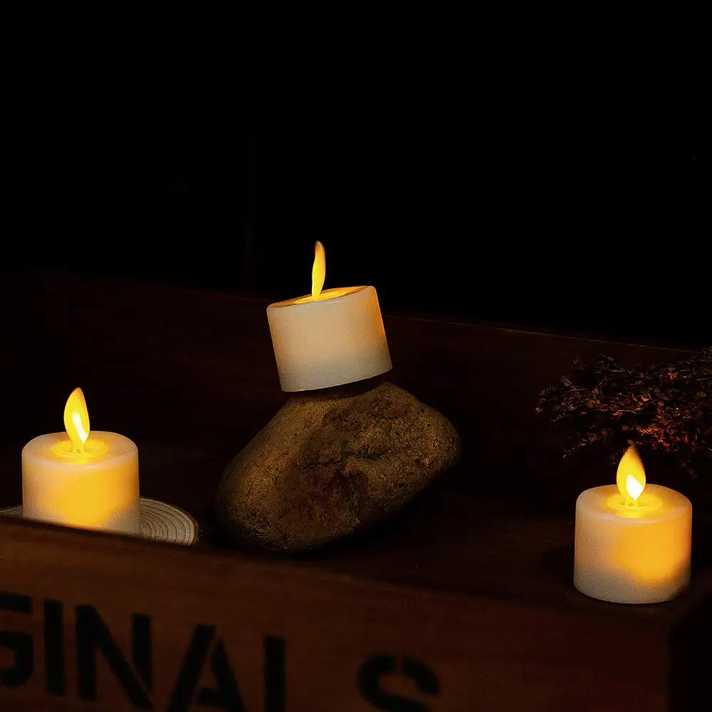 Decoratieve LED kaarsen set voor een warme ambiance; perfect voor kerstdecoratie, bruiloften of thuis.