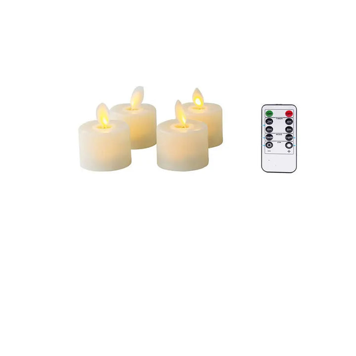 Vlamloze LED kaarsen set met handige afstandsbediening voor dimmen en timer. Creëer direct sfeer.