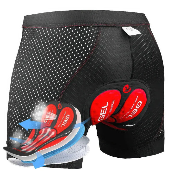 Blauwe herenfietsbroek met vulling voor optimaal comfort. Ademend en schokabsorberend voor lange ritten.