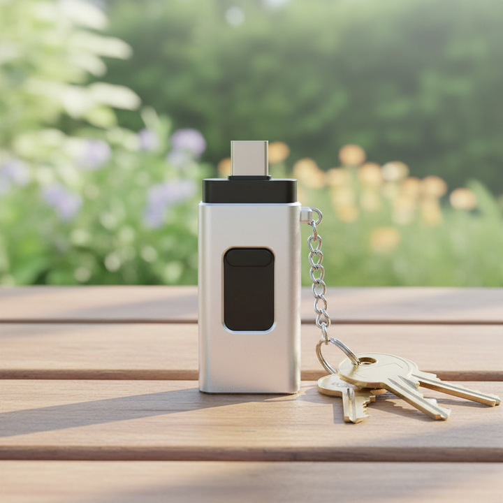 Universele 4-in-1 USB-stick voor snelle data-overdracht en extra opslagruimte voor al je apparaten.