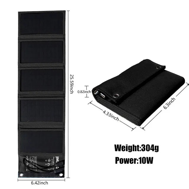 Efficiënte opvouwbare solar oplader, krachtige powerbank voor duurzame mobiele energie on the go.
