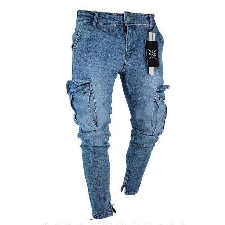 Comfortabele heren cargo spijkerbroek, moderne look met flexibele pasvorm voor dagelijks gebruik.
