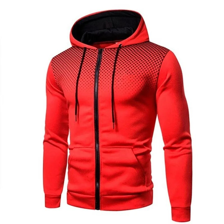 Duurzaam heren sportvest voor wandelen en outdoor avonturen, met opvallende polka dot print.