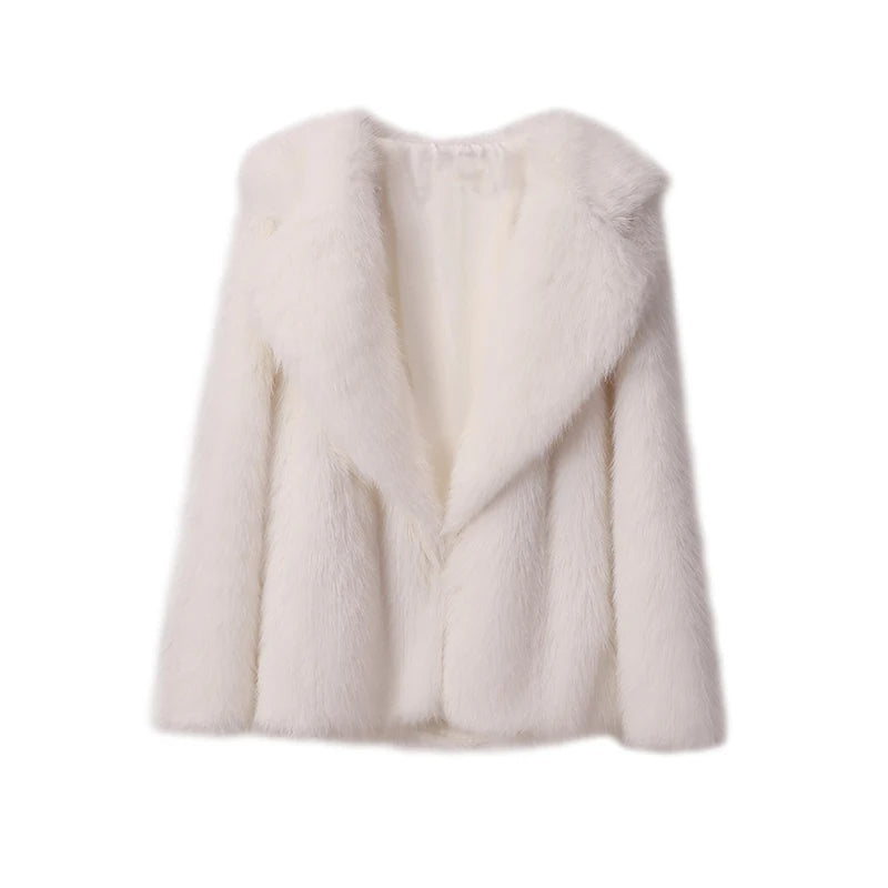Fashion pluizige winterjas voor dames, met oversized fit en zachte textuur.