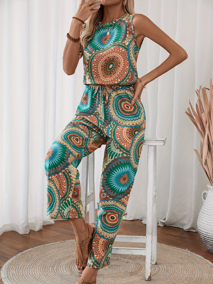 Trendy en comfortabele dames jumpsuit met prachtige mandala-print, dé must-have voor zomerkleding.
