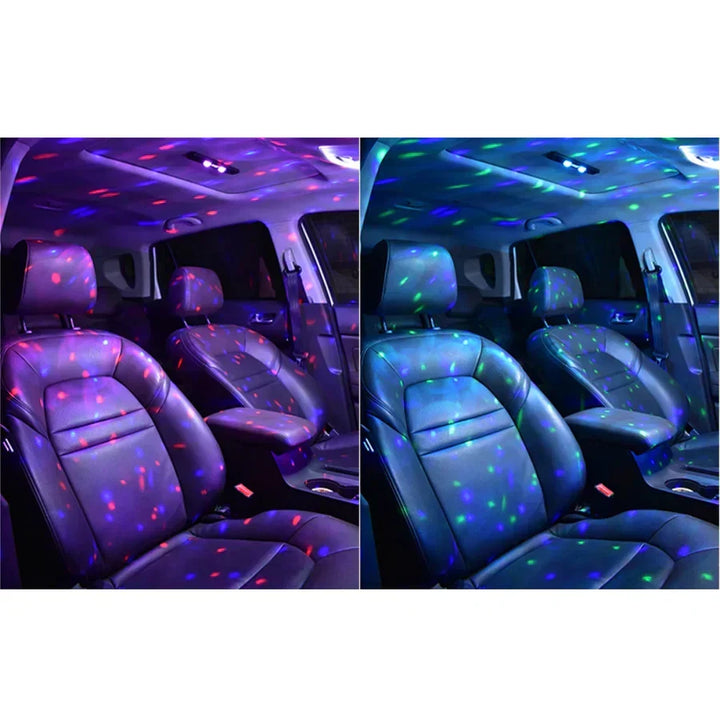 Sfeervolle LED interieurverlichting GlowRide, draadloos en muziekgestuurd, verlicht auto voetruimte.