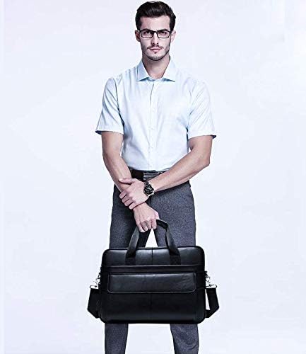 Unisex leren aktetas 15 inch van premium koeienleer met handige organizer vakken.
