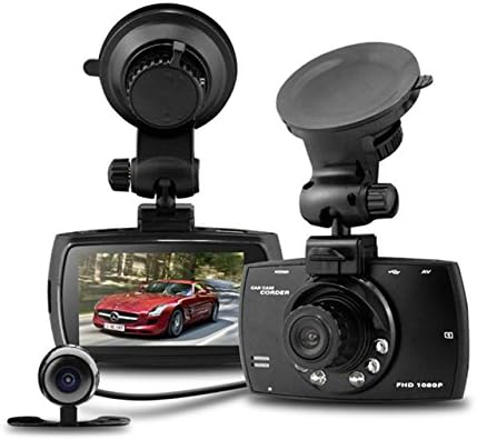 Dual lens dashcam met G-sensor voor scherpe Full HD 1080P auto-opnames en veiligheid tijdens het rijden.