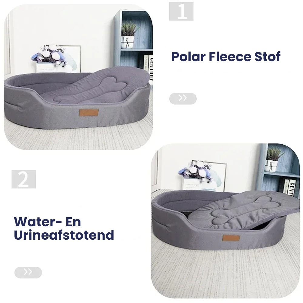 Rood waterdicht hondenbed, een stevige en comfortabele rustplek voor uw trouwe viervoeter.
