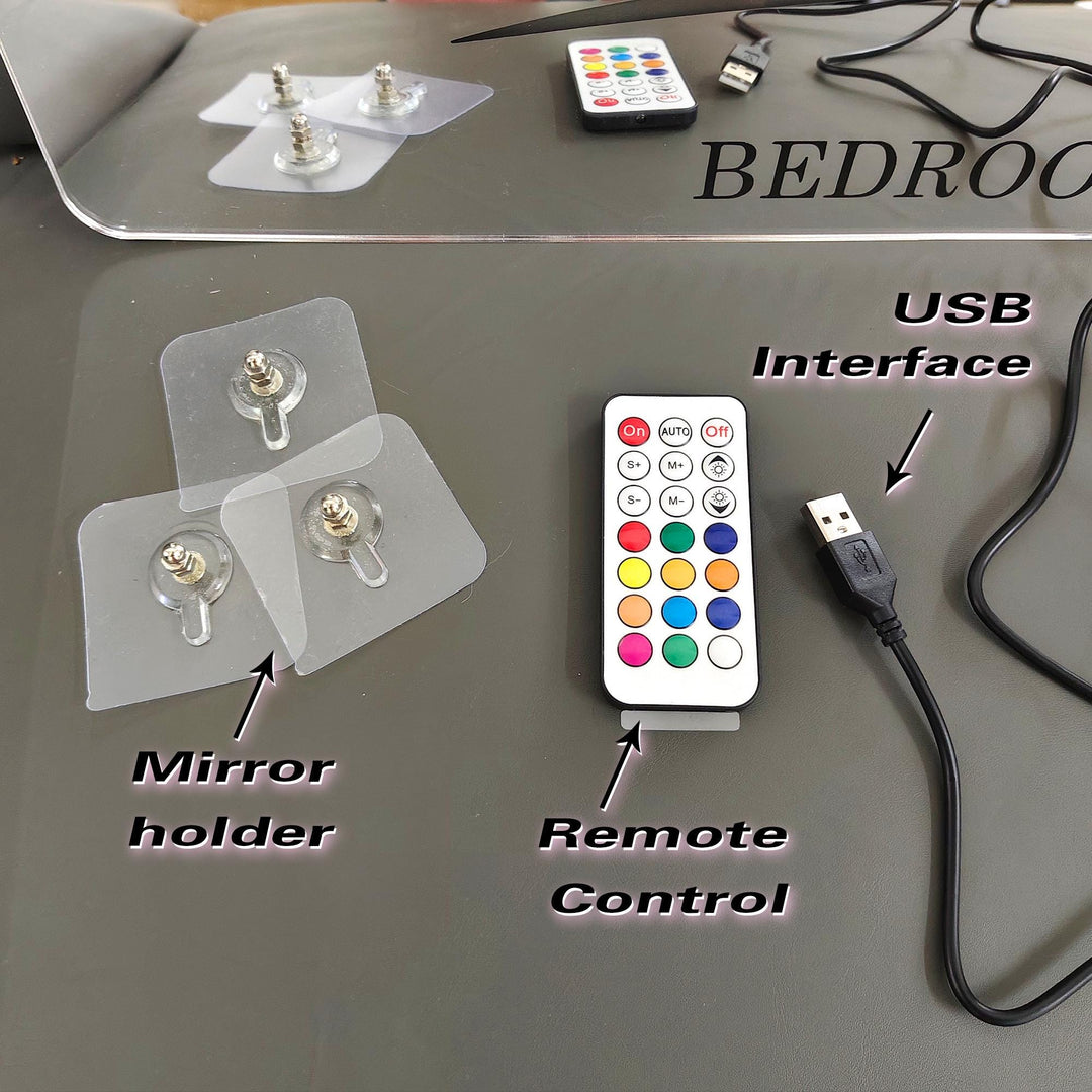 Acryl nachtlampje met op maat gemaakte namen, perfect voor sfeervolle LED interieur decoratie.