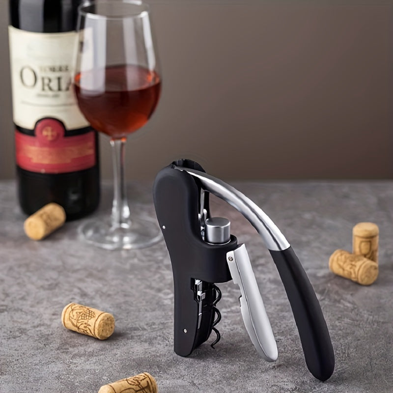 Modern design wijnaccessoire: de ergonomische kurkentrekker voor thuisgebruik en horeca.