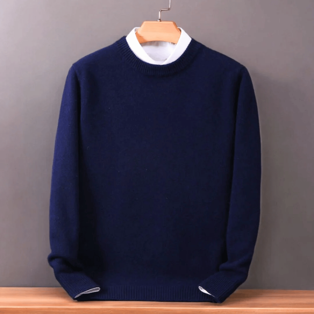 Veelzijdige heren oversized kasjmiertrui, tijdloze pullover voor luxe en comfortabele herfst/winterstijl.