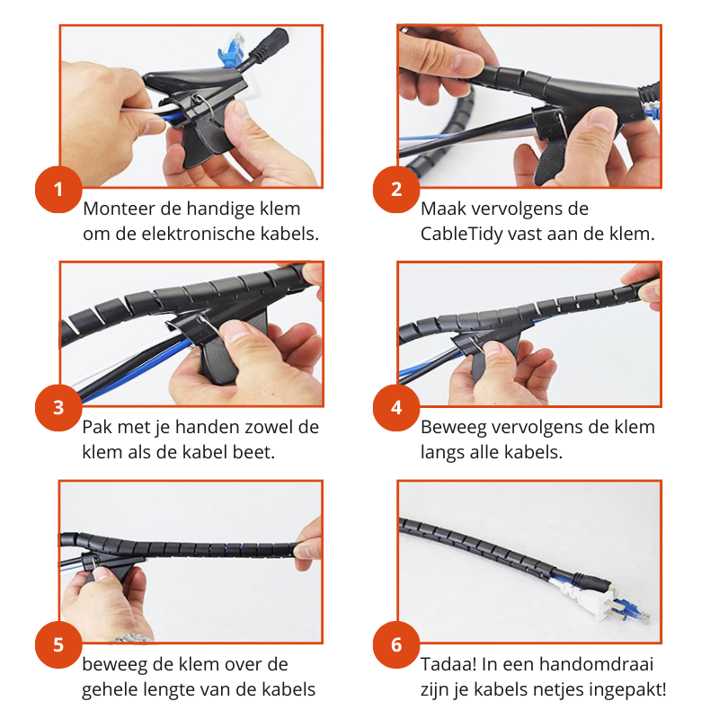 Flexibele kabelgoot voor universeel gebruik, verbergt en beschermt kabels in elke kamer van je huis.