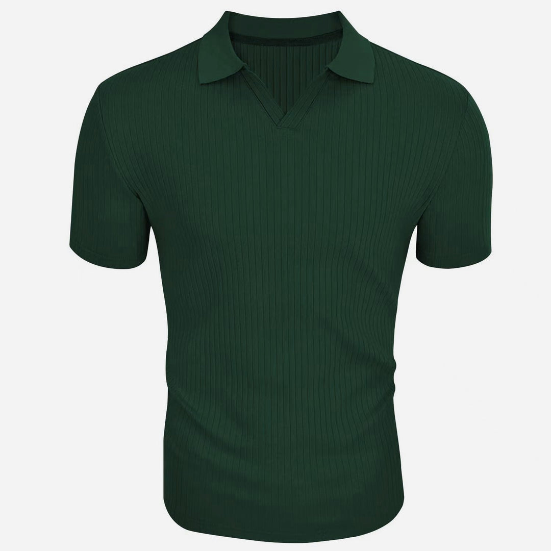 Heren poloshirt, slimfit en casual, met textuur. Korte mouwen voor comfort op warme zomerdagen, perfecte herenmode.