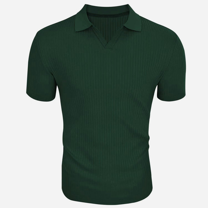 Heren poloshirt, slimfit en casual, met textuur. Korte mouwen voor comfort op warme zomerdagen, perfecte herenmode.