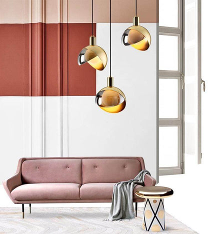 Hanglamp - Rokerig Glas & Goud