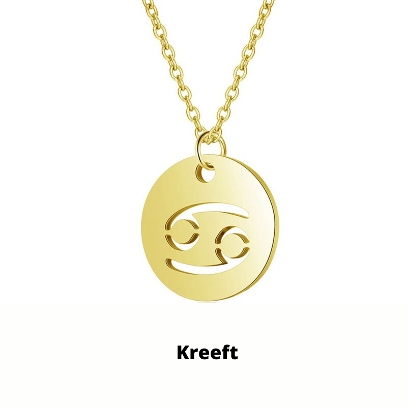 Roestvrij stalen damesketting met steenbok sterrenbeeld, rose goud, prachtig sieraad, persoonlijk.