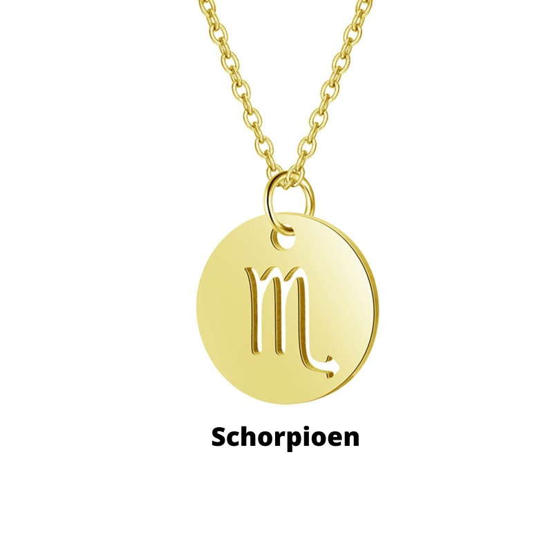 Sierlijke gouden sterrenbeeld ketting, astrologie sieraad van roestvrij staal, uniek.