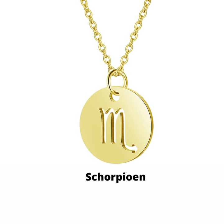 Sierlijke gouden sterrenbeeld ketting, astrologie sieraad van roestvrij staal, uniek.