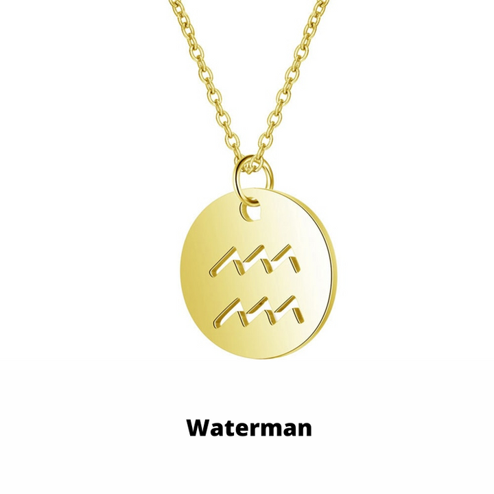 Rose gouden ketting met maagd sterrenbeeld hanger, roestvrij staal, duurzaam cadeau, luxe.