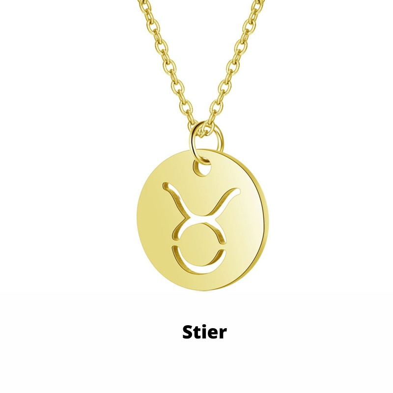 Damesketting met alle sterrenbeelden, roestvrij staal, zilver, perfect cadeau, geen verkleuring.