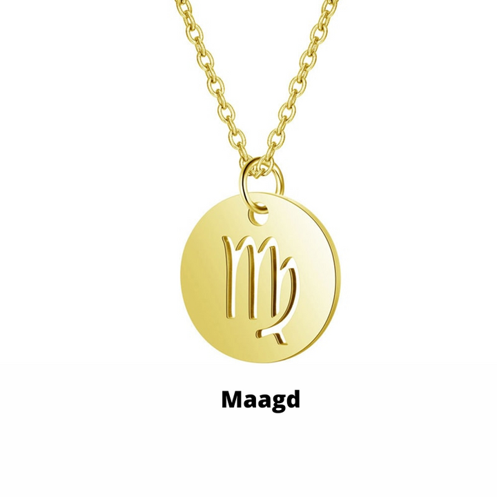 Vrouwenketting met weegschaal geboorteteken, roestvrij staal, rose goud, prachtig geschenk.
