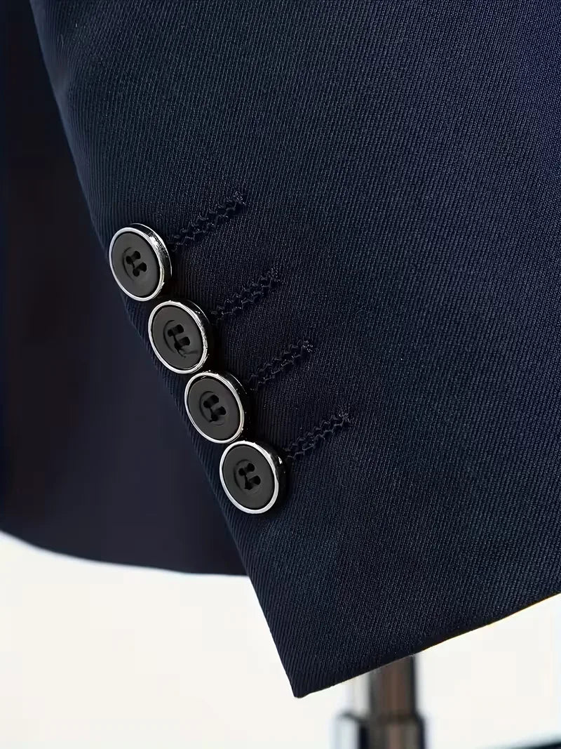 Elegant slim fit pak voor heren, geschikt voor formele bijeenkomsten en feestelijke gelegenheden.