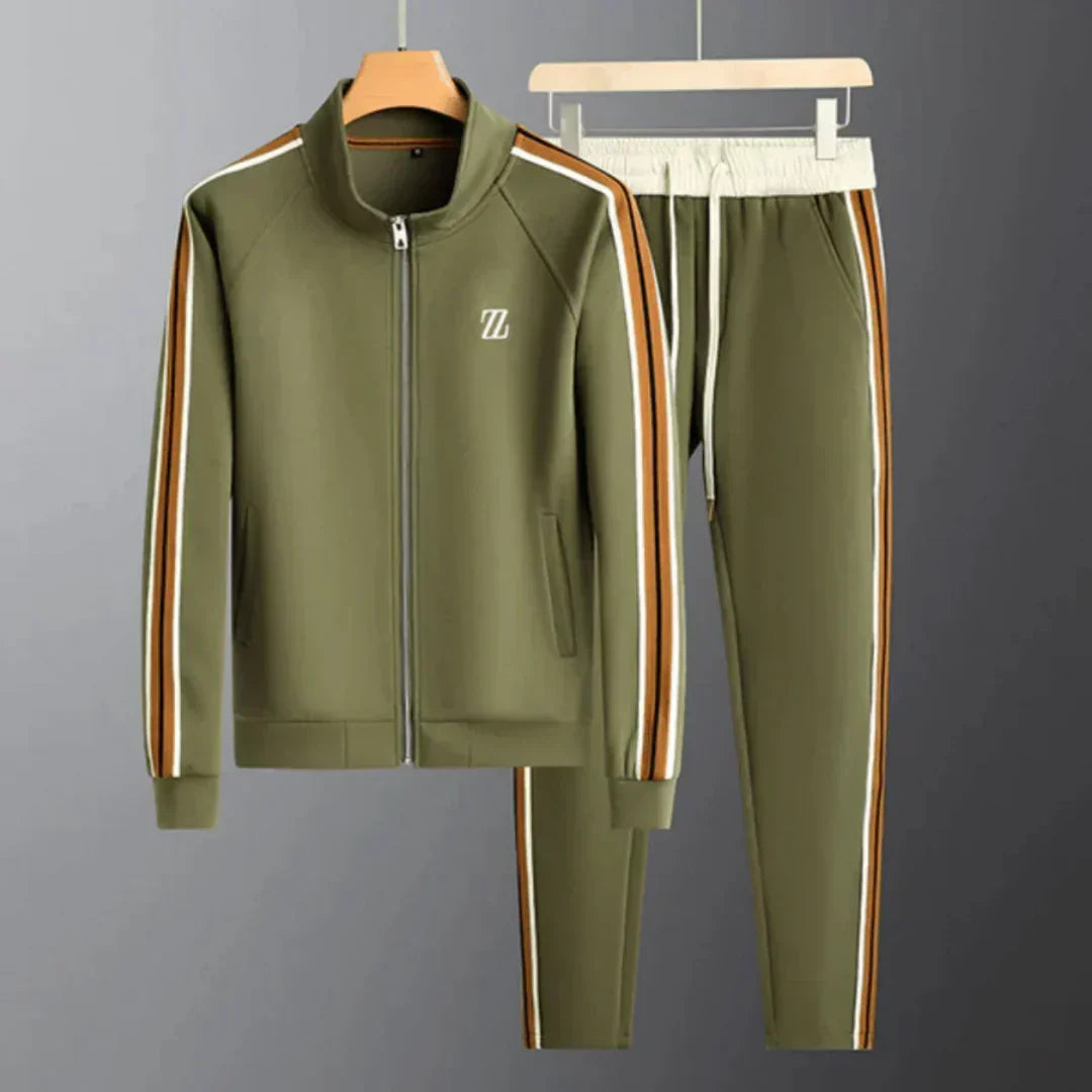 Stijlvol heren relax pak, ideaal voor zowel sport als een ontspannen dag, een veelzijdige casual outfit.