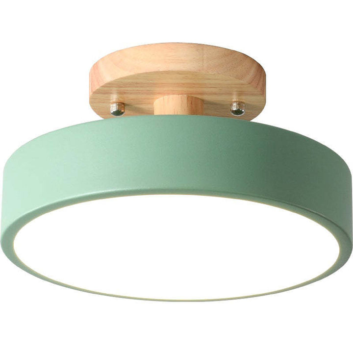 Elegante dimbare LED plafondlamp 36W, met houten details, voor minimalistische woningen.