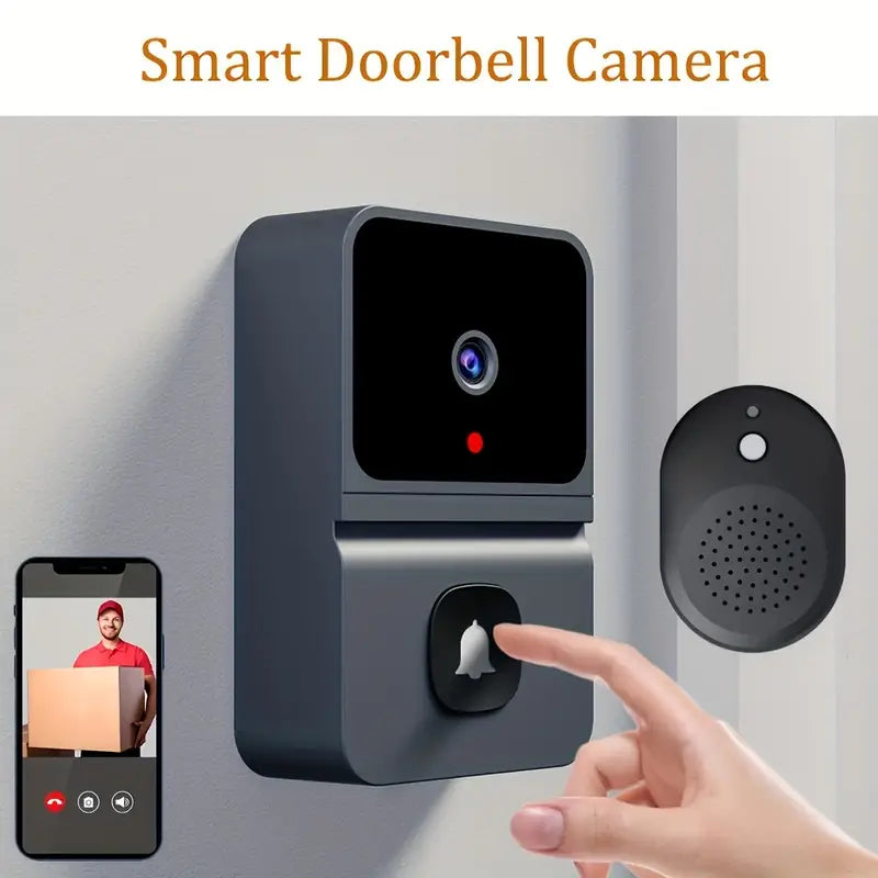 Volledige huisbeveiliging met SmartGuard draadloze videodeurbel, inclusief bewegingssensor en bewakingscamera.
