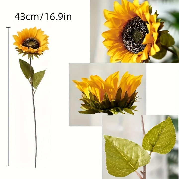 Veelzijdige kunstbloemen: 11 gele zonnebloemen voor seizoensdecoratie, bruiloften of als blijvende kunstplanten.