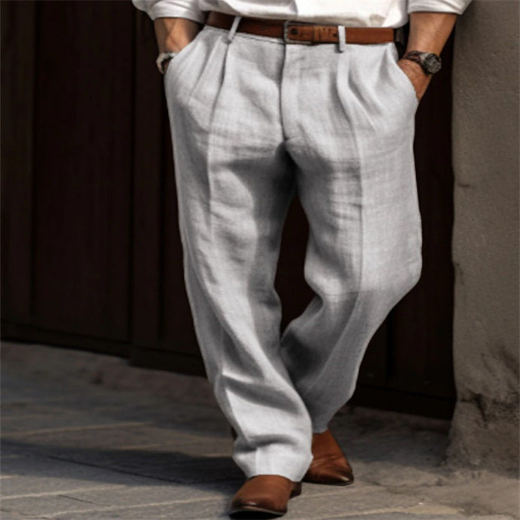Stijlvolle zwarte heren zomerbroek met relaxte pasvorm, perfect voor een comfortabele en lichte look.