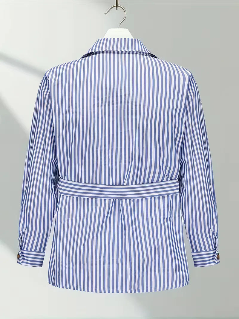 Comfortabel gestreept herenoverhemd, slim fit, lange mouwen, voor dagelijks gebruik.
