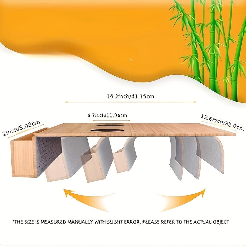 Stabiel armleuning dienblad van natuurlijk hout, ideaal als woonkamer accessoire voor je telefoon en drankje.