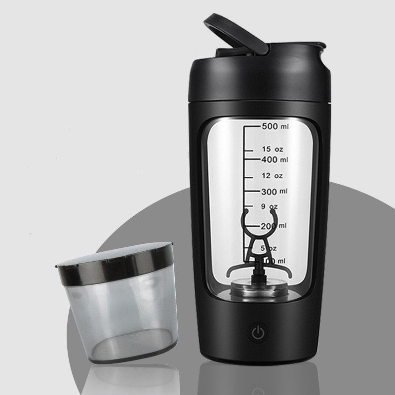 Elektrische proteïne shaker met USB-aansluiting, ideaal voor klontvrije sportdrankjes en supplementen.