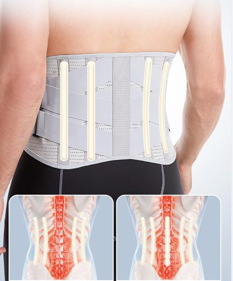 Lumbale rugsteun voor fysiotherapie en dagelijks gebruik; biedt gerichte ondersteuning en pijnverlichting.