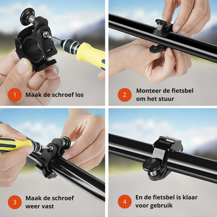 Unisex BikeBlast RVS fietsbel, luid en stijlvol. Verhoogt de veiligheid en uitstraling van elke fiets.