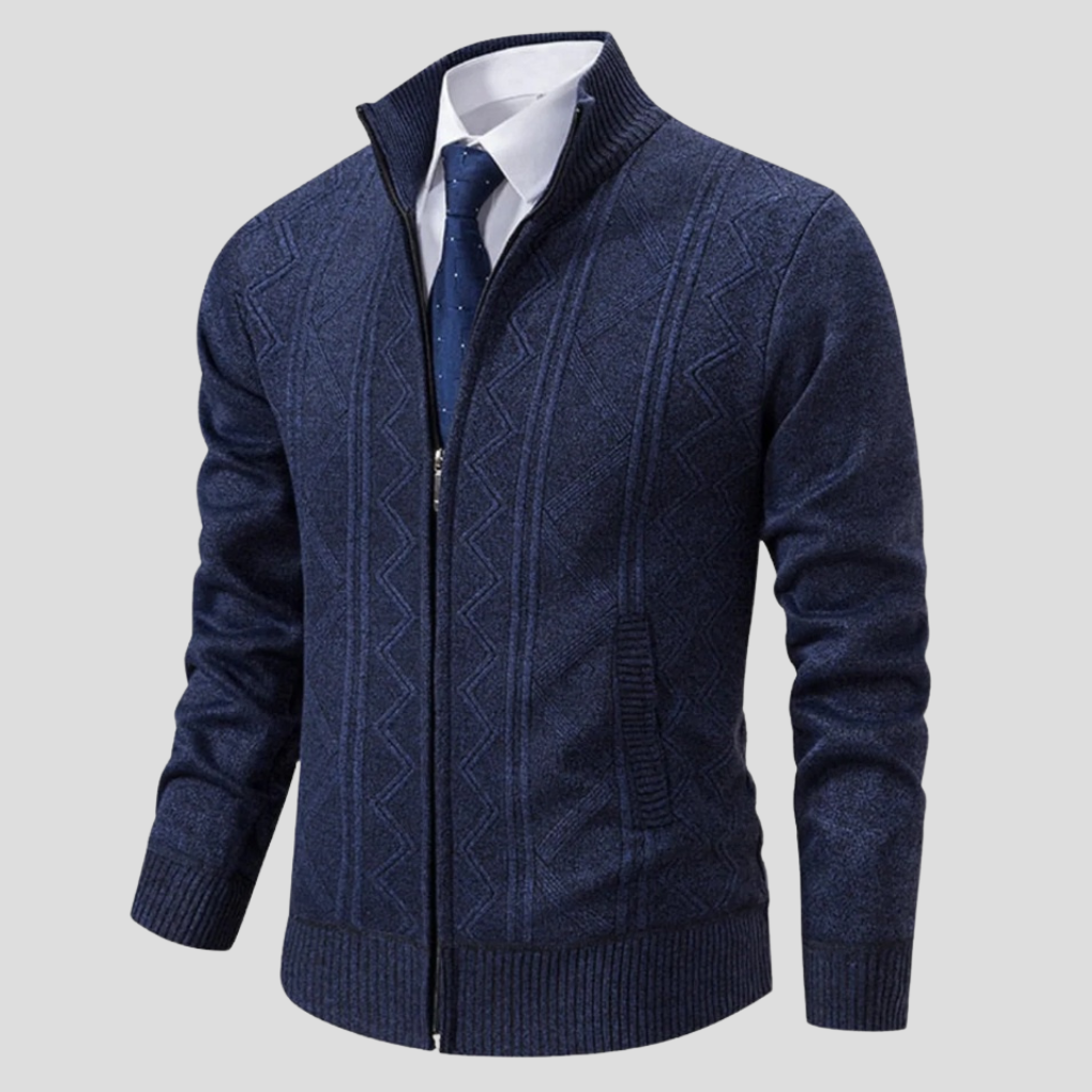 Veelzijdig gebreid vest voor heren, met open voorkant voor elegante casual looks. Geschikt voor herfst.
