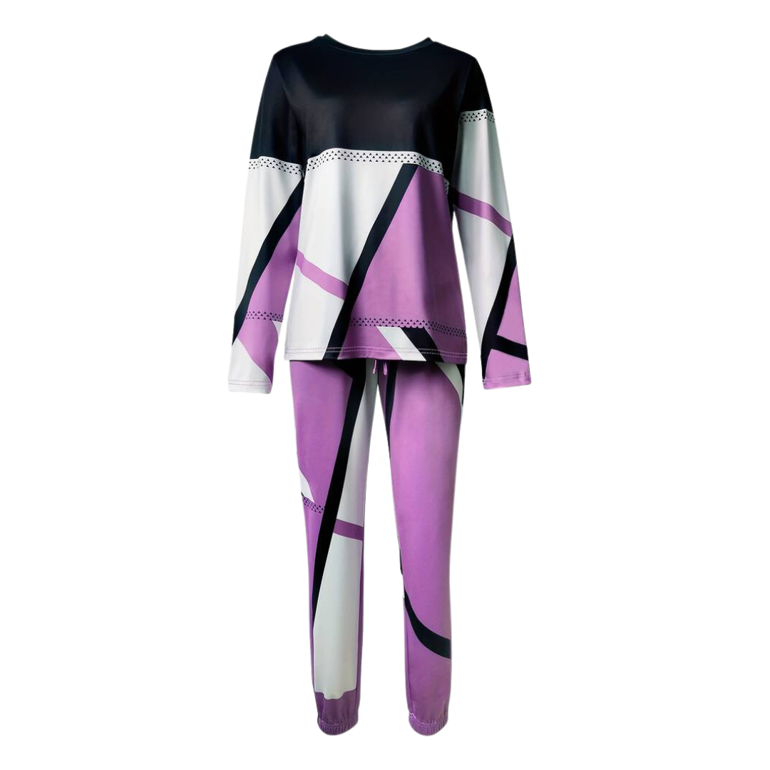 Veelzijdige Sophie dames 2-delige set: O-hals sweater en broek, perfect voor casual herfstlooks.