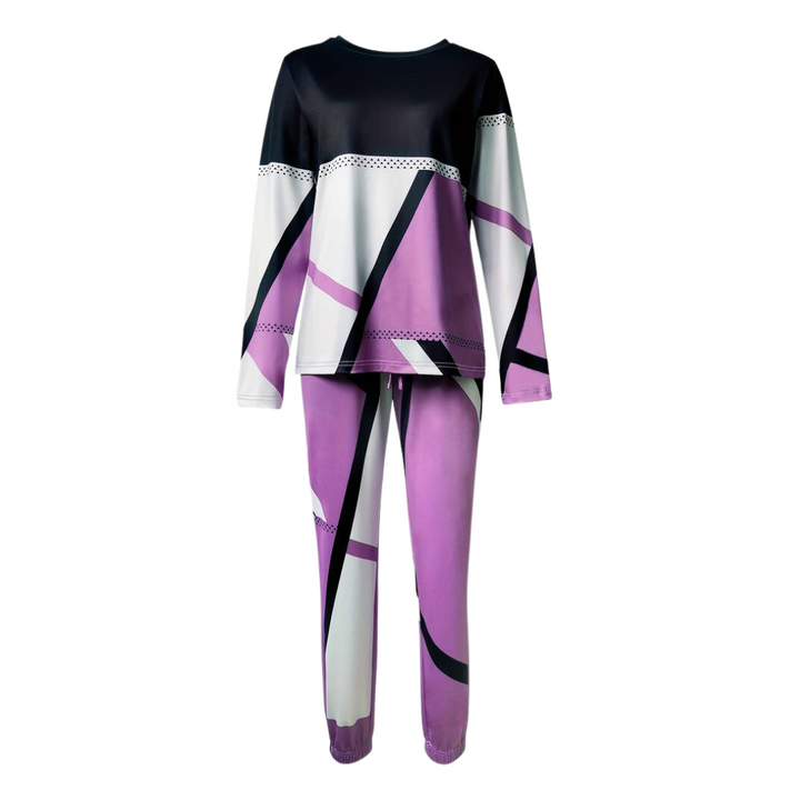 Veelzijdige Sophie dames 2-delige set: O-hals sweater en broek, perfect voor casual herfstlooks.