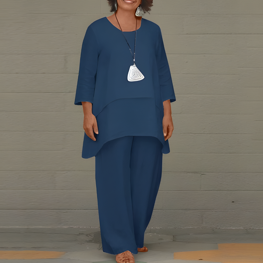 Comfortabele en stijlvolle witte dames 2-delige set. Perfect voor een casual of chique zomerse look.