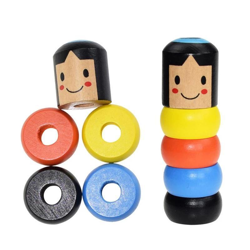 Flexibele houten acrobaat speelgoed, ideaal voor ontwikkeling van motoriek, behendigheid en creativiteit bij kinderen.