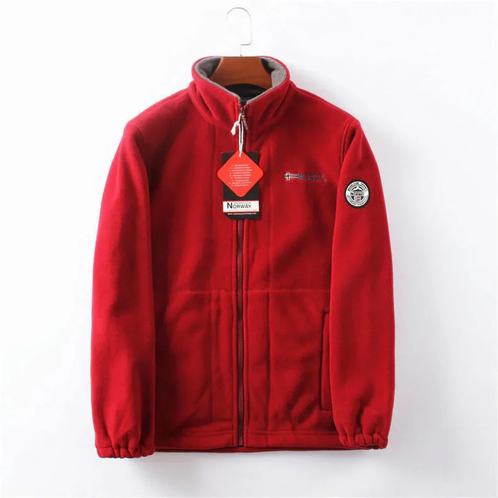 Warm heren winterjack: winddicht fleecejack, ideaal als buitenjas en comfortabele herfstkleding.