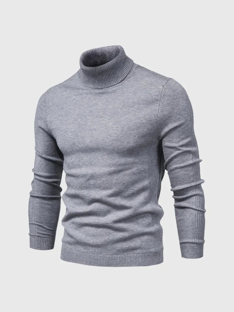 Heren coltrui van zwart katoen, comfortabel en tijdloos voor een smart-casual look.
