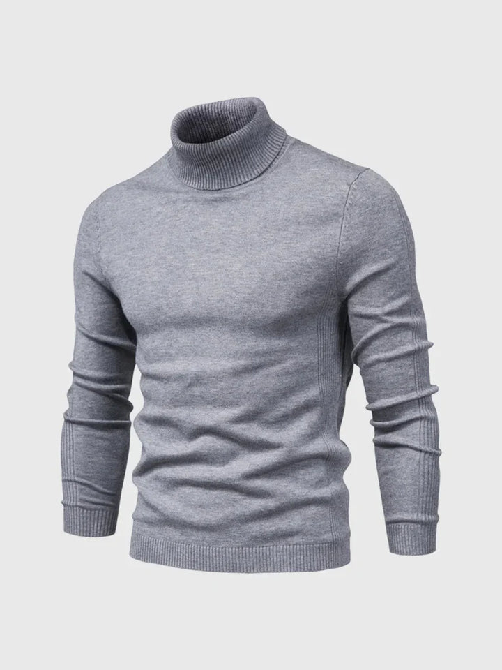 Heren coltrui van zwart katoen, comfortabel en tijdloos voor een smart-casual look.