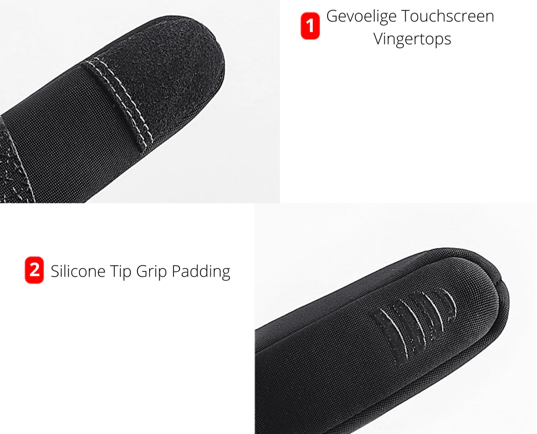 Comfortabele fleece touch handschoenen voor dames & heren; warm, winddicht en waterafstotend. Zwart.